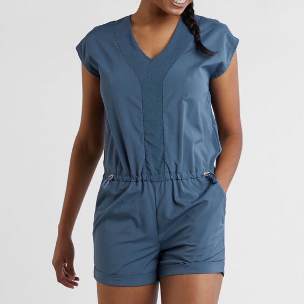 Elegant Teal V-Neck Romper